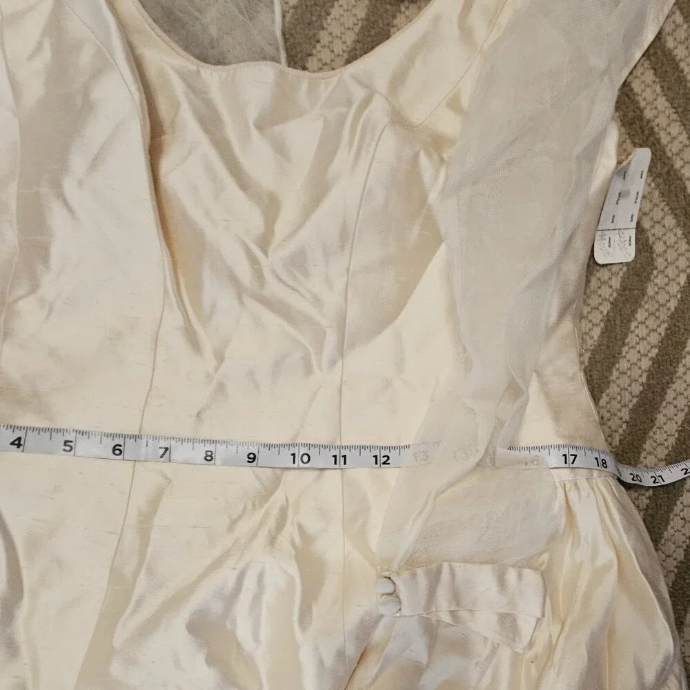 Peter Langer‎ Beige Satin Wedding Dress 10/12
